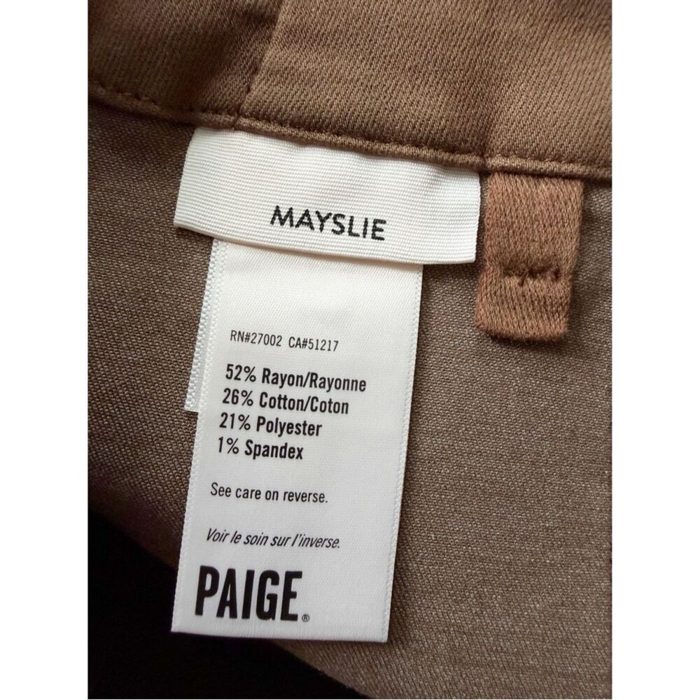 NEW Paige Revolve Mayslie Crop Jogger Style Pants in Coated Brown Size 26 - Picture 14 of 15